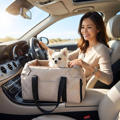 voiture sac transport pour chien blanc